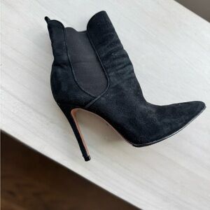 SCHUTZ Black Suede Heeled Boots